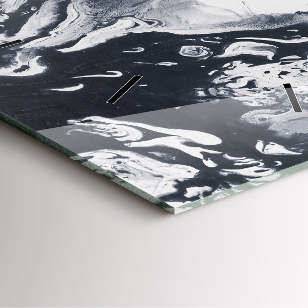 Kwadratowy zegar Abstrakcja Tusz Marmur