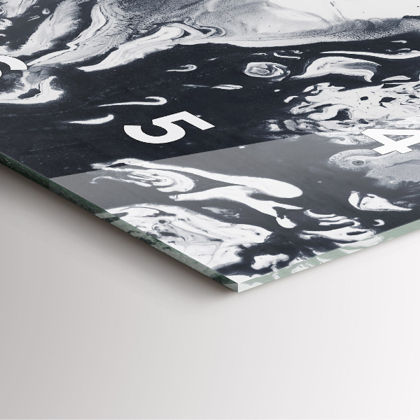 Kwadratowy zegar Abstrakcja Tusz Marmur