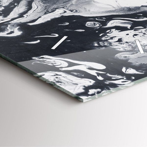 Kwadratowy zegar Abstrakcja Tusz Marmur