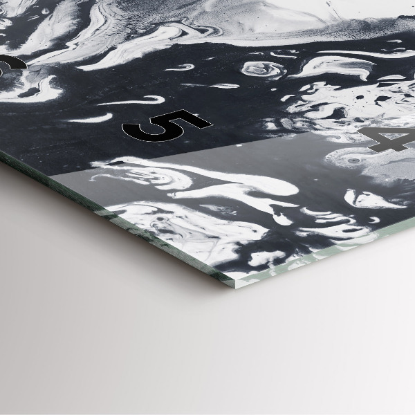 Kwadratowy zegar Abstrakcja Tusz Marmur