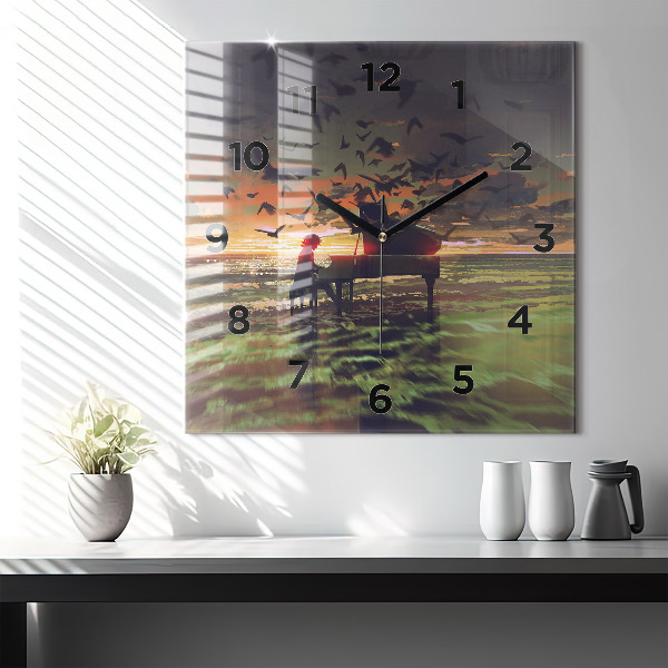 Kwadratowy zegar Koncert na plaży