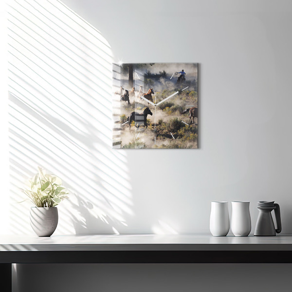 Kwadratowy zegar Stado rozpędzonych koni