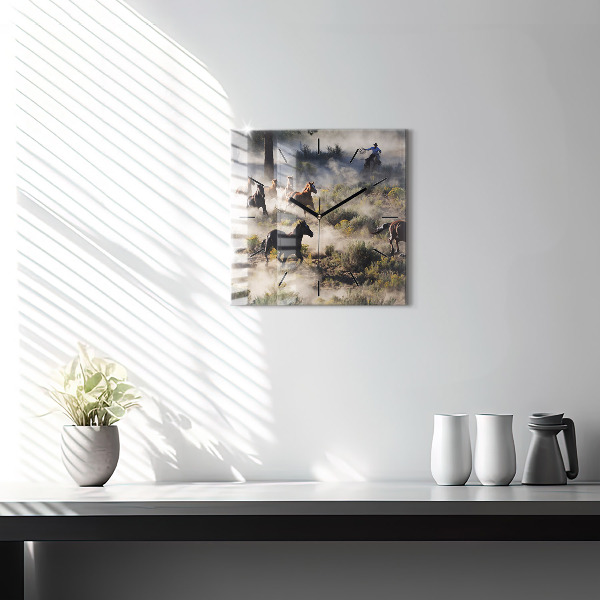 Kwadratowy zegar Stado rozpędzonych koni