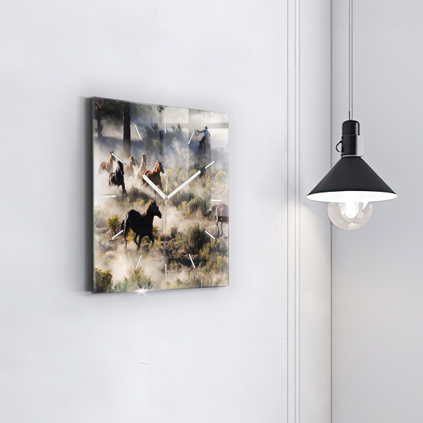 Kwadratowy zegar Stado rozpędzonych koni