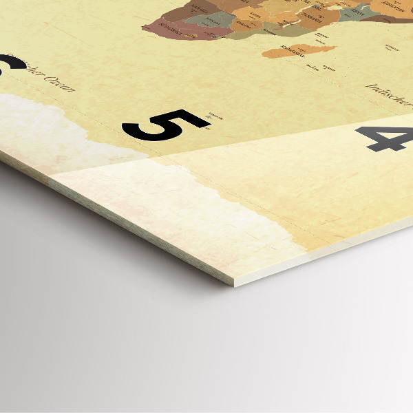 Kwadratowy zegar Mapa świata w stylu vintage