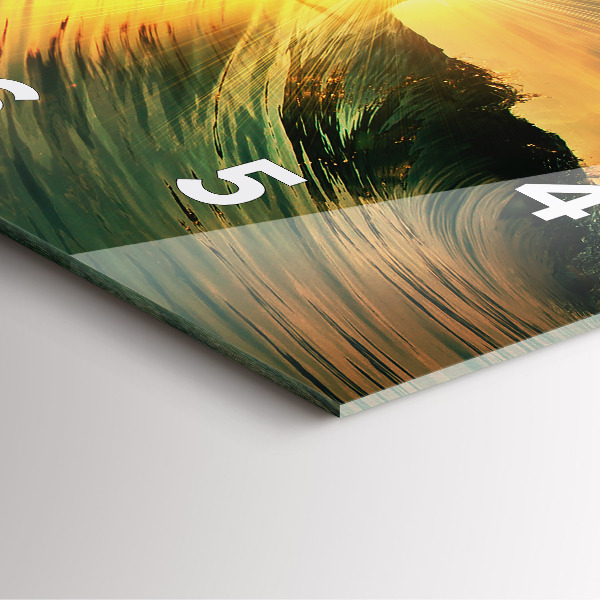 Kwadratowy zegar Perspektywa Fal Zachód Słońca