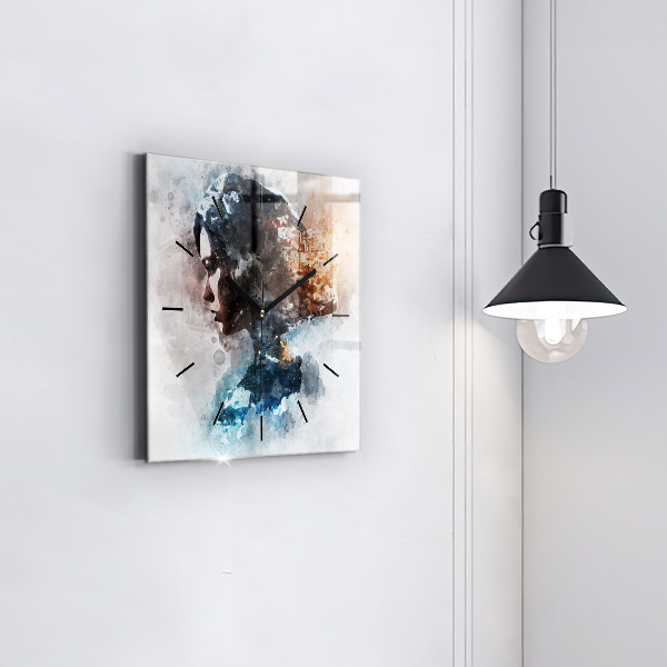 Kwadratowy zegar Abstrakcyjne twarze