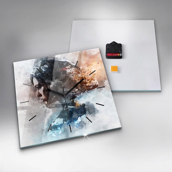 Kwadratowy zegar Abstrakcyjne twarze