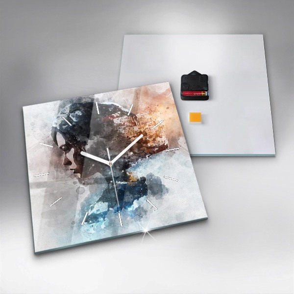 Kwadratowy zegar Abstrakcyjne twarze