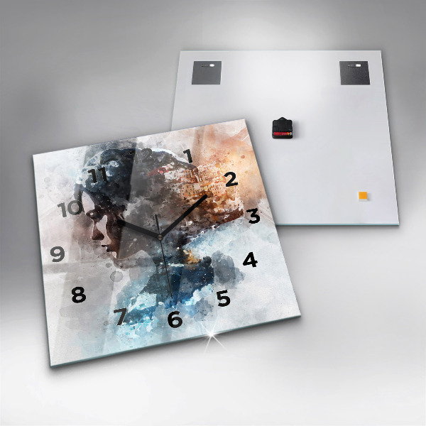 Kwadratowy zegar Abstrakcyjne twarze