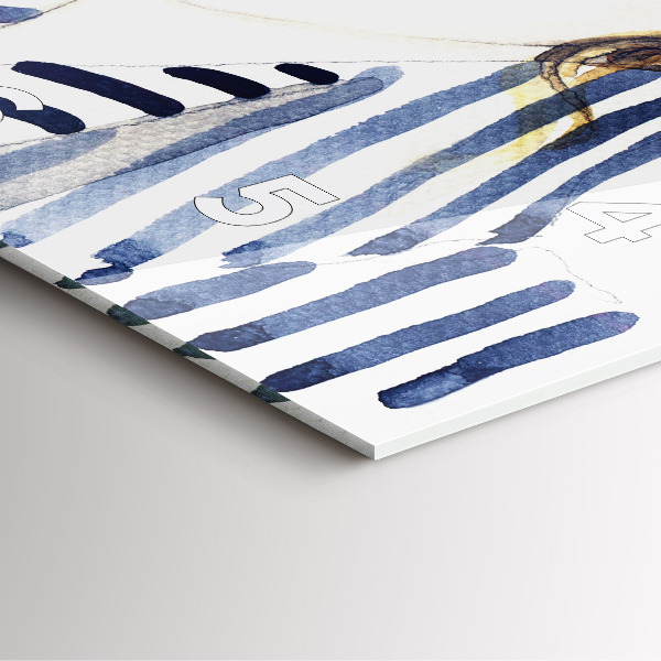 Kwadratowy zegar Twarz w okularach i kapeluszu