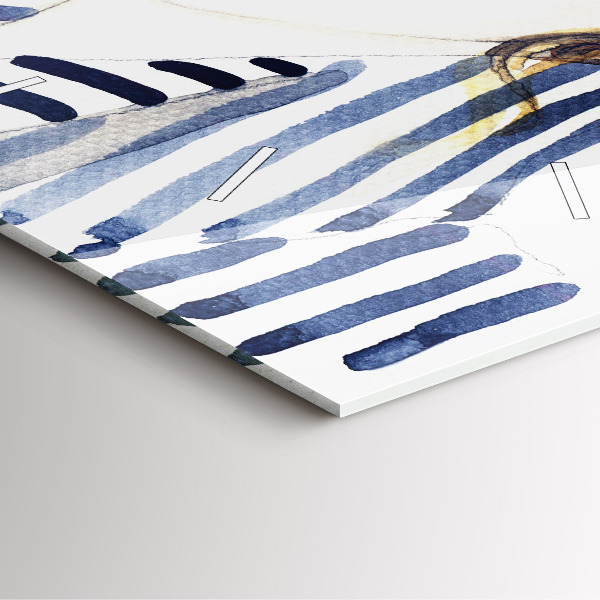 Kwadratowy zegar Twarz w okularach i kapeluszu