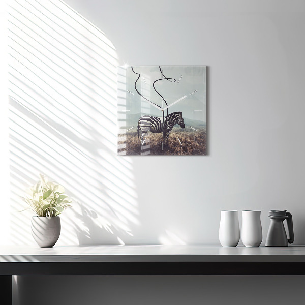 Kwadratowy zegar Zebra – Abstrakcja