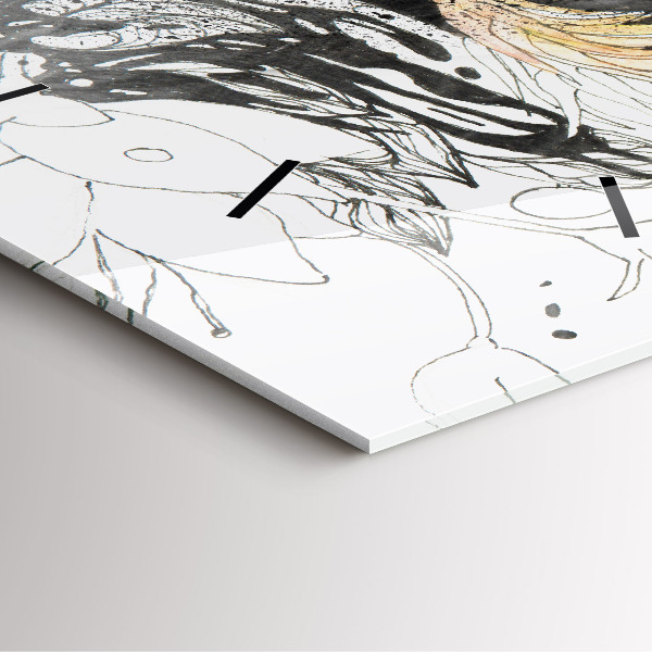 Kwadratowy zegar Abstrakcja twarz kobiety