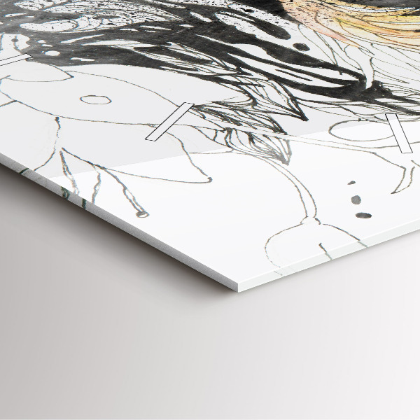 Kwadratowy zegar Abstrakcja twarz kobiety