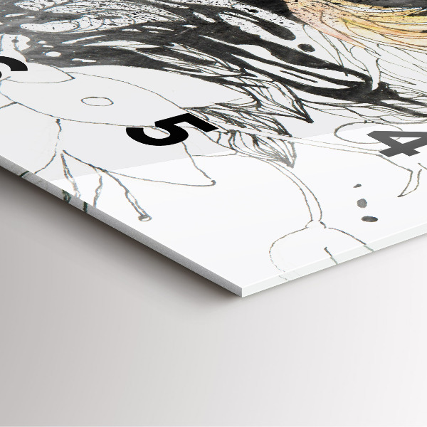 Kwadratowy zegar Abstrakcja twarz kobiety