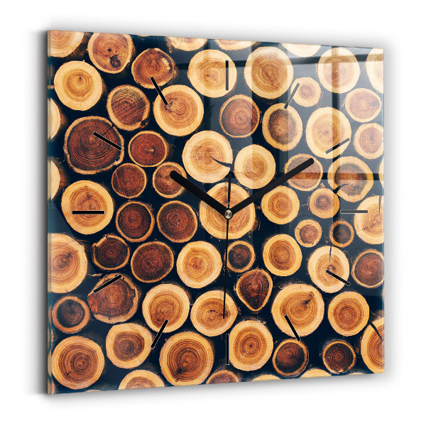 Kwadratowy zegar Drewno