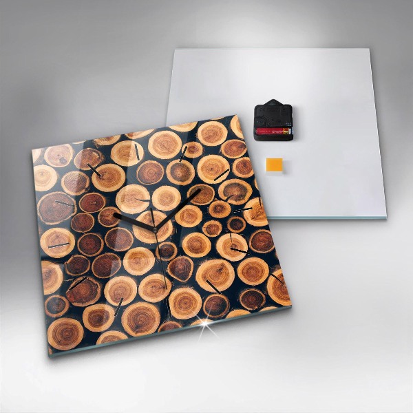 Kwadratowy zegar Drewno