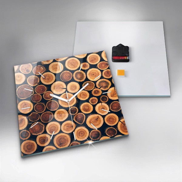 Kwadratowy zegar Drewno
