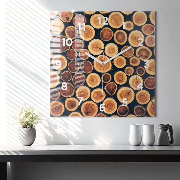 Kwadratowy zegar Drewno