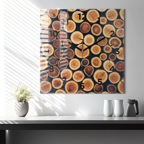 Kwadratowy zegar Drewno