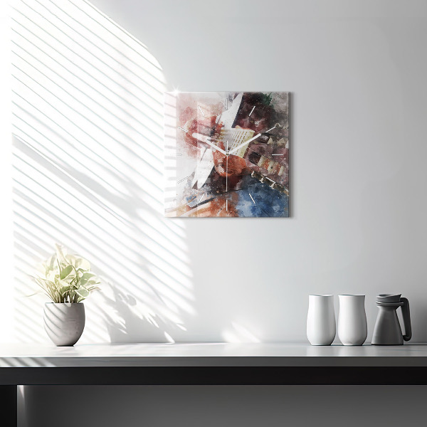 Kwadratowy zegar Wizualizacja Gitary