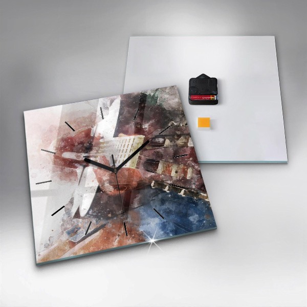 Kwadratowy zegar Wizualizacja Gitary