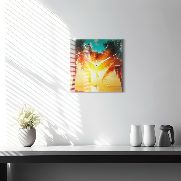 Kwadratowy zegar Wakacje Odpoczynek Lato