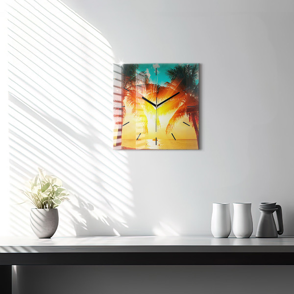 Kwadratowy zegar Wakacje Odpoczynek Lato