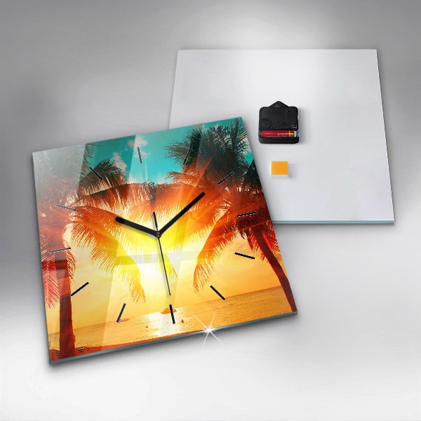 Kwadratowy zegar Wakacje Odpoczynek Lato