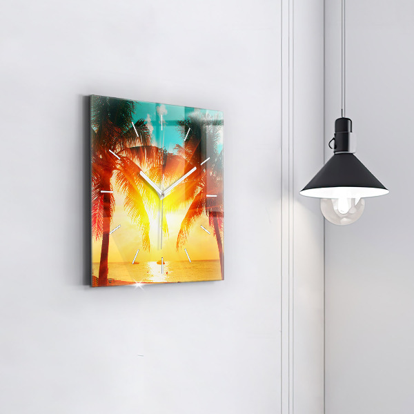 Kwadratowy zegar Wakacje Odpoczynek Lato