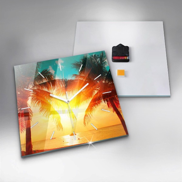 Kwadratowy zegar Wakacje Odpoczynek Lato