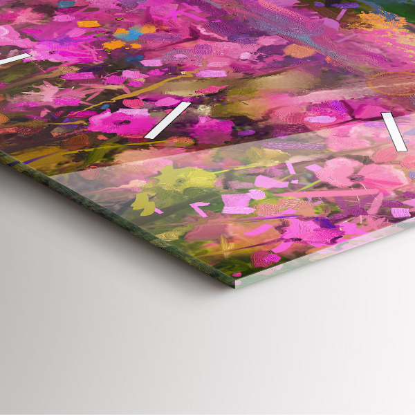 Kwadratowy zegar Łąka w zachodzie słońca