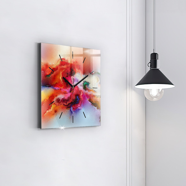 Kwadratowy zegar Rozlane farby