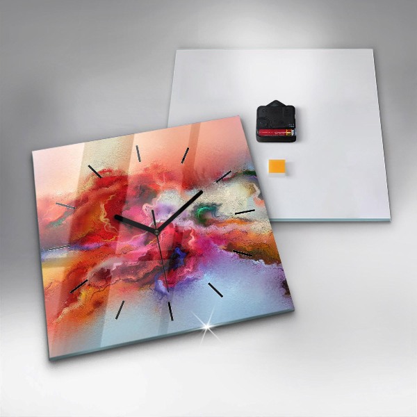 Kwadratowy zegar Rozlane farby