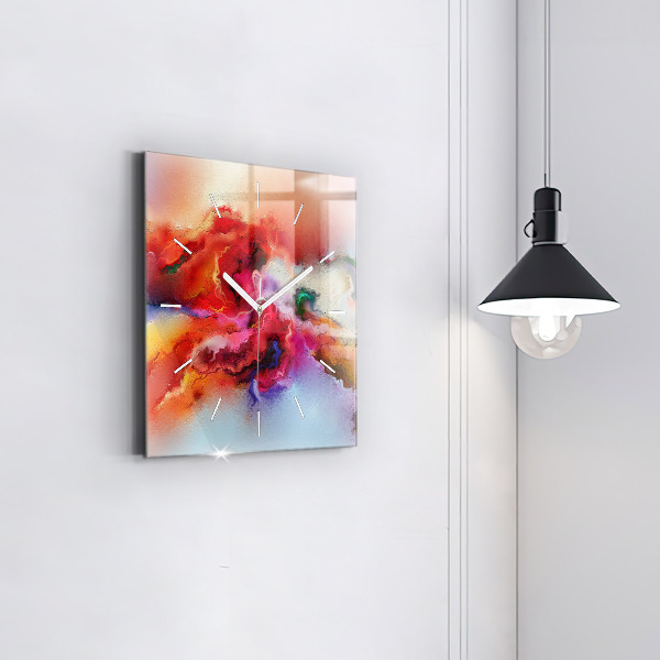 Kwadratowy zegar Rozlane farby