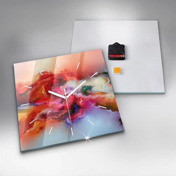 Kwadratowy zegar Rozlane farby