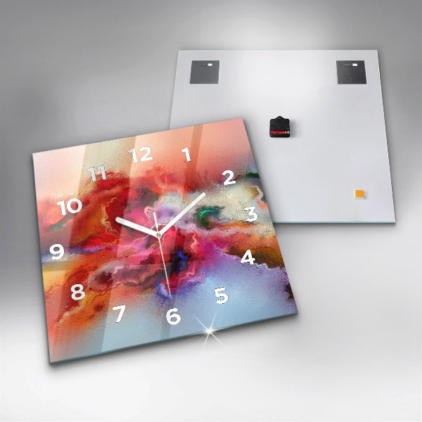Kwadratowy zegar Rozlane farby
