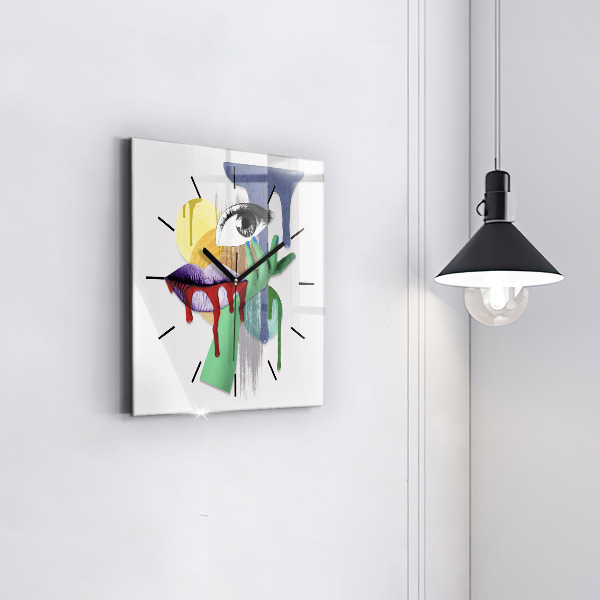 Kwadratowy zegar Surrealistyczny kolaż