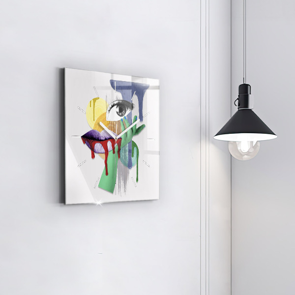 Kwadratowy zegar Surrealistyczny kolaż