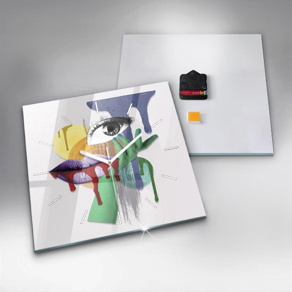 Kwadratowy zegar Surrealistyczny kolaż