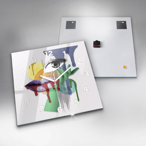 Kwadratowy zegar Surrealistyczny kolaż