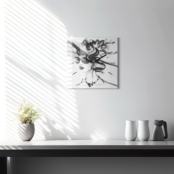 Kwadratowy zegar Modna kobieta