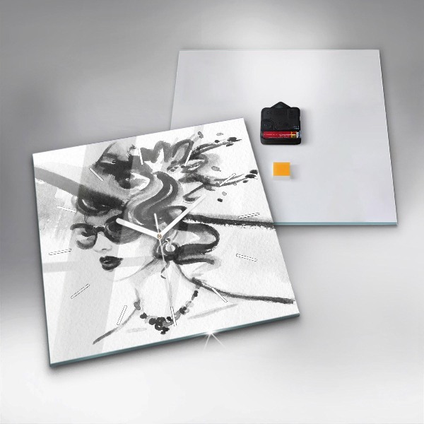 Kwadratowy zegar Modna kobieta