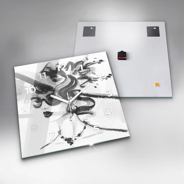 Kwadratowy zegar Modna kobieta