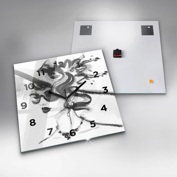 Kwadratowy zegar Modna kobieta