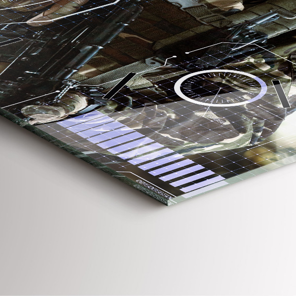 Kwadratowy zegar Żołnierz z bronią