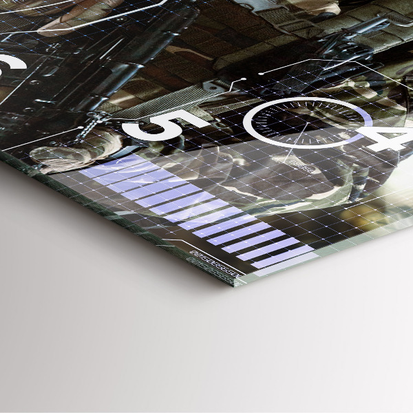 Kwadratowy zegar Żołnierz z bronią