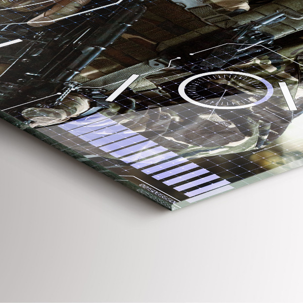 Kwadratowy zegar Żołnierz z bronią