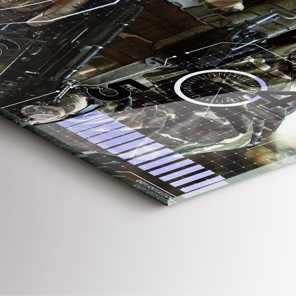 Kwadratowy zegar Żołnierz z bronią